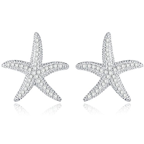 Daesar Ohrstecker Silber 925 Damen, Ohrringe Seestern mit Zirkonia Ohrstecker Mädchen Nickelfrei in Bijouterie von Daesar