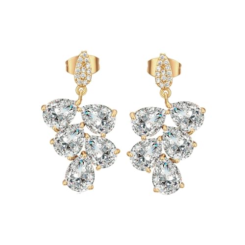 Daesar Ohrstecker 375 Gelbgold, Damen Ohrringe Tropfen Moissanite Ohrstecker Nickelfrei in Bijouterie von Daesar