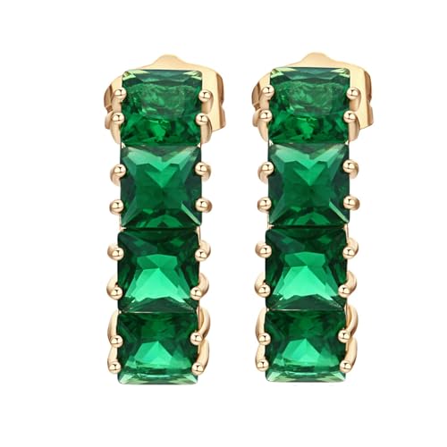 Daesar Ohrstecker 750 Gold Damen, Ohrringe mit Smaragd Hochzeit Ohrstecker Nickelfrei Echtschmuck von Daesar