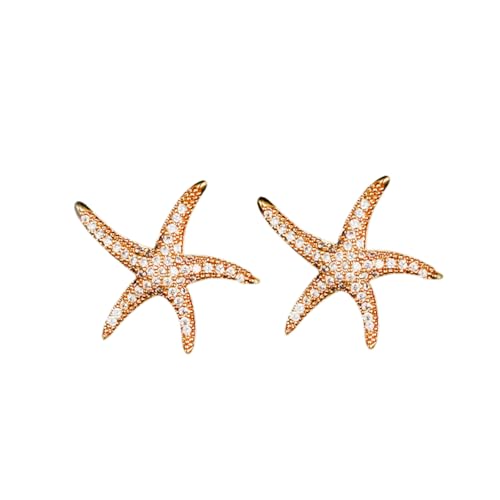 Daesar Ohrstecker Silber 925 Damen Seestern mit Zirkonia Ohrstecker Mädchen Gold von Daesar