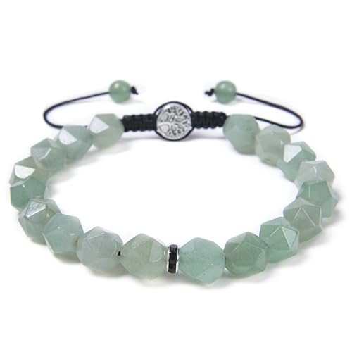 Daesar Paare Armband, Perlenarmbänder Herren Damen 8MM Grün Kristall Chakra Armband Personalisiert 19-29CM von Daesar