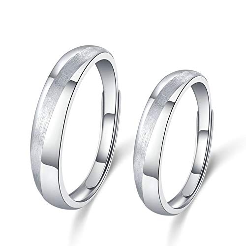 Daesar Partnerringe 925 Sterling Silber, Verlobungsringe Verstellbar Bandringe ohne Steine Silber Ringe Verlobung in Paare 2 von Daesar
