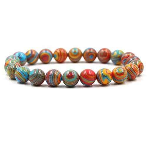 Daesar Perlen Armband Herren, Chakra Armbänder Charms 10MM Rot Malachit Armband Personalisiert 20CM für Männer von Daesar