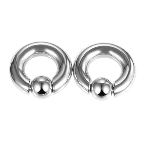 Daesar Plugs 4MM Edelstahl, Ohr Tunnel Set Creolen mit Bead Silber Ohrringe Piercing Ohr Plug Tunnel für Damen von Daesar