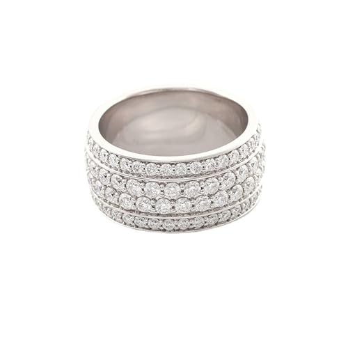 Daesar Ring 375 Weißgold 9 Karat, Eheringe Herren Einzeln Bandring mit Moissanit Verlobungsring Hochzeit Ringe Große 66 (21.0) von Daesar