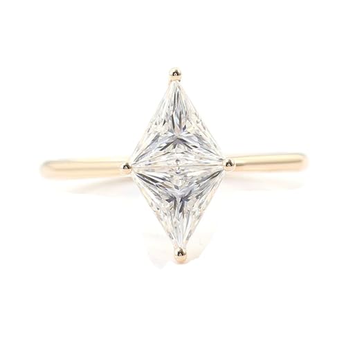 Daesar Ring 750 Gold Damen, Verlobungsringe Solitär mit 2ct Moissanit Eheringe Trauringe Nickelfrei Große 57 (18.1) von Daesar