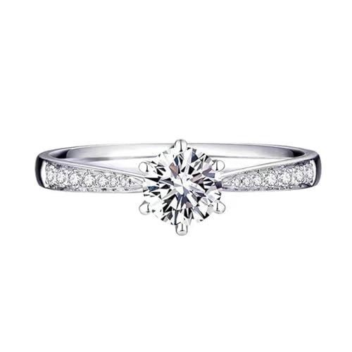 Daesar Ring 750 Weißgold Damen, Verlobungsringe mit Moissanit Eheringe Trauringe Nickelfrei Gr.58 (18.5) von Daesar