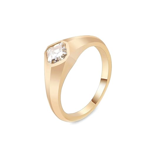Daesar Ring Damen 14 Karat Gold 585, Eheringe Einzeln Solitär mit Moissanit Trauringe Verlobungsringe für Frauen Gr.56 (17.8) von Daesar