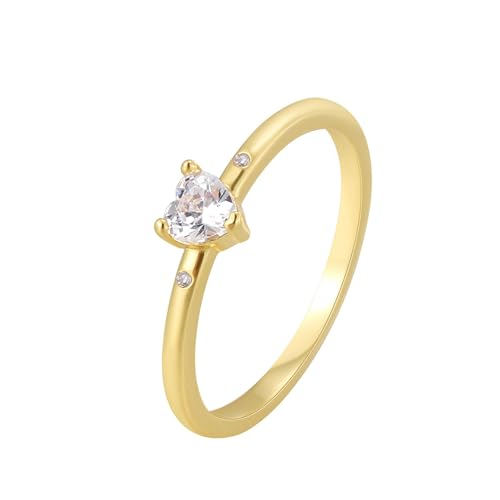 Daesar Ring Gold 750 Damen mit Edelstein, Trauringe Herz mit Moissanit Hochzeitsringe Eheringe Nickelfrei Größe 54 (17.2) von Daesar