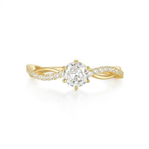 Daesar Ringe Damen 375 Gold, Trauringe Infinity mit Moissanit Eheringe Verlobung Ringe Frauen Größe 54 (17.2) von Daesar