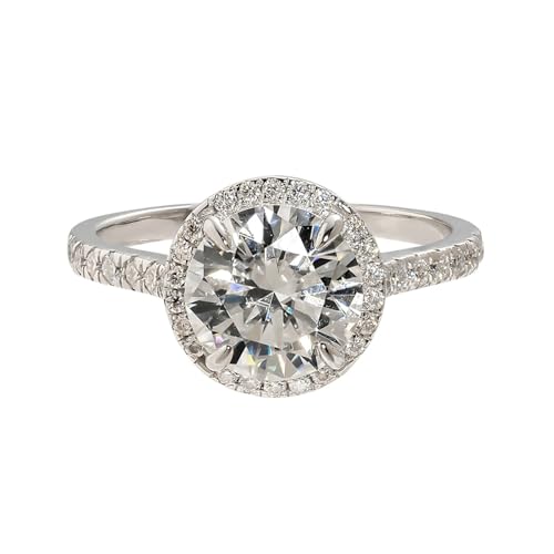 Daesar Ringe Frauen 375 Weißgold, Trauring Damen Einzeln mit 8MM Moissanit Verlobungsring Hochzeit Ring Frauen Nickelfrei Größe 51 (16.2) von Daesar