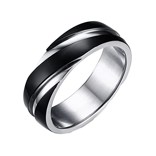 Daesar Ringe Unisex Edelstahl, Herren Damen Ring Personalisiert 6MM Poliert Bandring Partnerringe Freundschaftsringe mit Wunschgravur Gr.60 (19.1) von Daesar