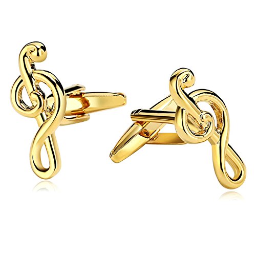 Daesar Schmuck 1 Paar Herren Edelstahl Manschettenknöpfe Gold Musik Noten Violinschlüssel Manschettenknopf 2.5x1.1cm von Daesar