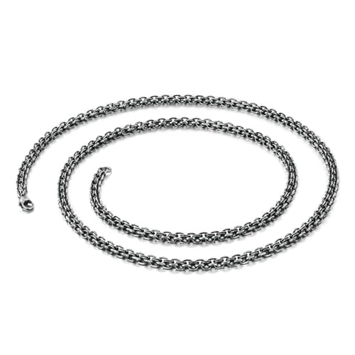 Daesar Schwarz Grau Kette Biker 65CM, Doppelt Ankerkette 3MM Edelstahl Halskette Herren Partnerkette für Charms Daesar Schwarz Grau Kette Biker 65CM, Doppelt Ankerkette 3MM Edelstahl Halskette Herren Partnerkette für Charms von Daesar