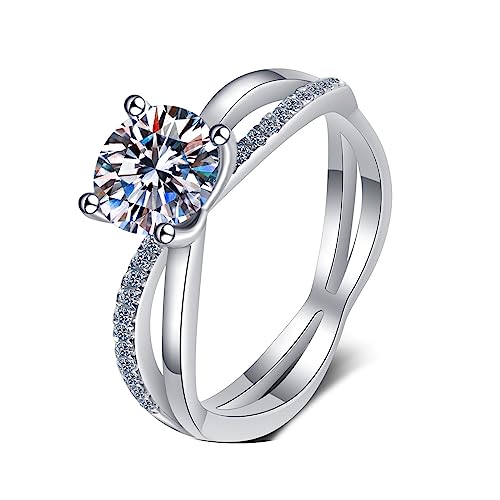 Daesar Silber 925 Ring Damen, Eheringe Unendlich mit Zirkonia 6.5MM Verlobungsringe Nickelfrei Hochzeit Ring Frauen Größe 57 (18.1) von Daesar