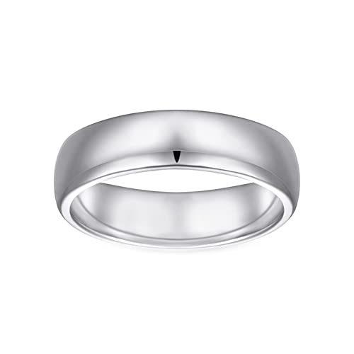 Daesar Sterling Silber Verlobungsring Damen, Bandring Hochglanzpoliert Rund 5MM Breit Ehering Nickelfrei Hochzeit Ring Personalisiert Silber Gr.62 (19.7) von Daesar