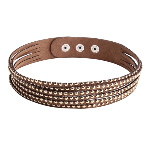Daesar Tattoo Choker Kette Damen, Kropfband Tracht Braun Gepunkt mit Druckknopf Verstellbare Halskette Choker Mädchen von Daesar