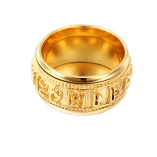 Daesar Titan Ring Männer, Ring Personalisiert mit Mantra 10MM Breit Bandring Ringe Herren Gold Große 67 (21.3) von Daesar