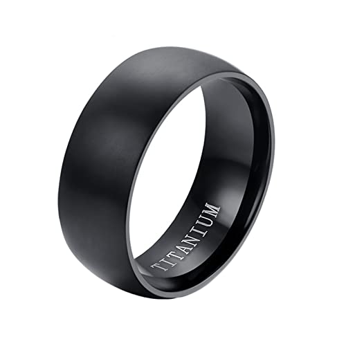 Daesar Titan Ringe Partnerringe mit Gravur, Ring Personalisiert Männer 8MM Matt Bandring Schwarz Freundschaftsringe für Männer Gr.65 (20.7) von Daesar