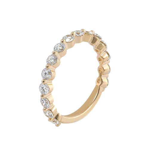 Daesar Trauring 585 Gold Damen Einzeln, Hochzeit Ringe Schmal mit Moissanit Verlobungsringe Frauen Ringe Nickelfrei Große 62 (19.7) von Daesar