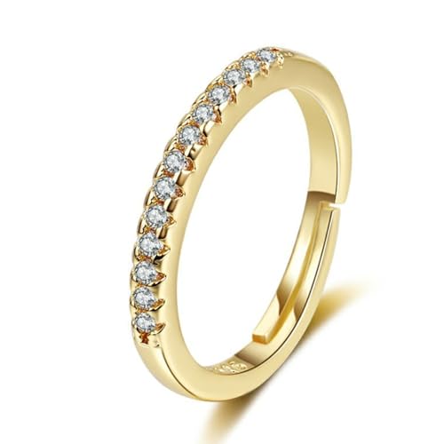 Daesar Trauring Damen Einzeln Gold 750, Hochzeit Ringe 2.5MM Schmal mit Moissanit Bandring Verlobungsringe Frauen Ringe Nickelfrei Größe 56 (17.8) von Daesar