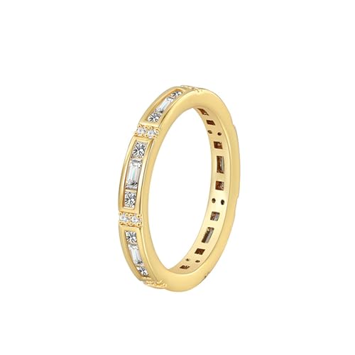 Daesar Trauringe 585 Gold, Ehering Damen Einzeln Bandring mit Moissanit Verlobungsringe Hochzeit Ringe Frauen Nickelfrei Gr.54 (17.2) von Daesar