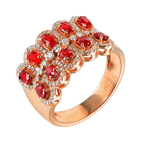 Daesar Trauringe 585 Gold, Ehering Damen Einzeln Breit mit 1.05ct Oval Rubin Verlobungsringe Hochzeit Ringe Frauen Große 63 (20.1) von Daesar