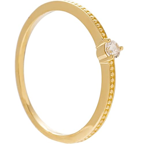 Daesar Trauringe 750 Gold, Ehering Damen Einzeln Schmal mit Diamant Verlobungsringe Hochzeit Ringe Frauen Nickelfrei Größe 55 (17.5) von Daesar