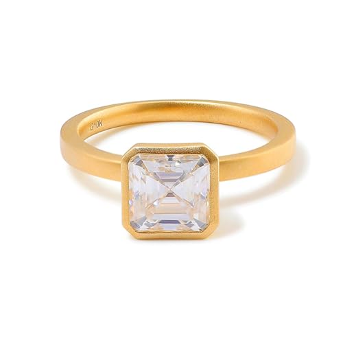 Daesar Verlobungsring Damen 375 Gold, Frauen Ringe Solitär mit 3ct Moissanit Eheringe Hochzeit Ringe Große 60 (19.1) von Daesar