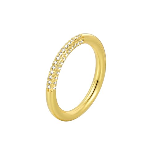 Daesar Verlobungsring Damen 375 Gold, Frauen Ringe mit Moissanit Bandring Hochzeit Ringe Eheringe Nickelfrei Größe 57 (18.1) von Daesar