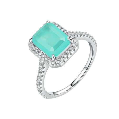 Daesar Verlobungsring Damen 750 Weißgold, Frauen Ringe 4-Steg-Krappenfassung mit Erstellter Turmalin Eheringe Hochzeit Ringe Gr.58 (18.5) von Daesar