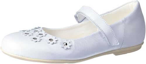 Däumling Mädchen Ballerinas Schuhe Ballerina Glattleder Kinderschuhe Uni Ballerina weiß Kommunion von Däumling