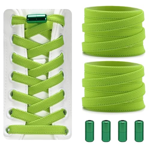 Dafannis Elastische Schnürsenkel ohne binden - Schnürsenkel Schnellverschluss - Schuhbänder ohne binden für Kinder, Erwachsene -2 Paar Gummischnürsenkel, Flach, mit Metallkapsel von Dafannis