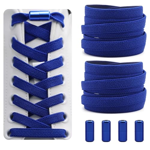 Dafannis Elastische Schnürsenkel ohne binden - Schnürsenkel Schnellverschluss - Schuhbänder ohne binden für Kinder, Erwachsene -2 Paar Gummischnürsenkel, Flach, mit Metallkapsel von Dafannis