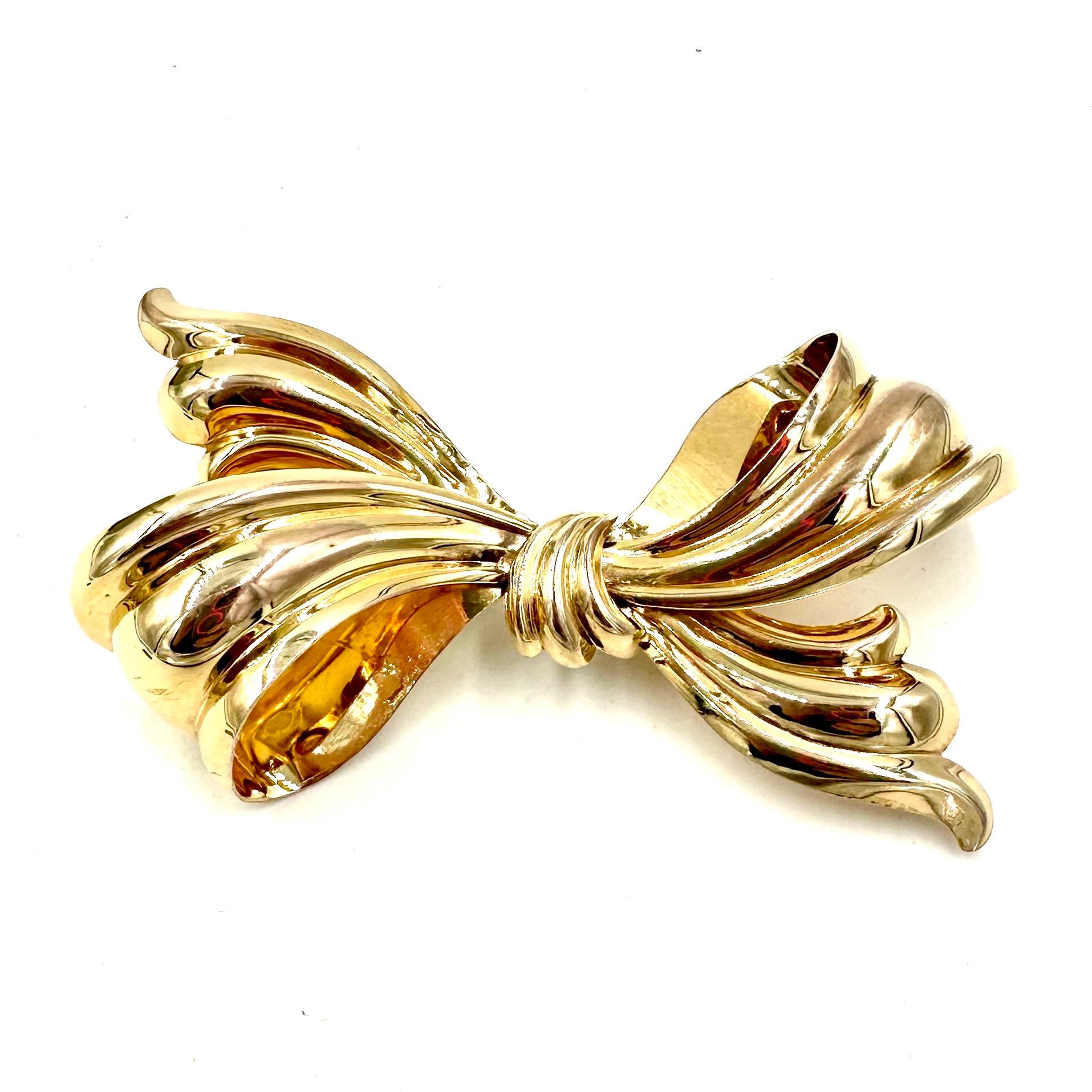Vintage Walter Lampl 12K Gold Filled Schleifen-Brosche Figürliche Schleifen-Anstecknadel von DaffodilsVintage