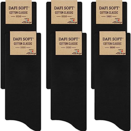 Dafi soft 6 Paar Herren Business Socken, Hergestellt in der Türkei (43-46, 6x Schwarz) von Dafi soft