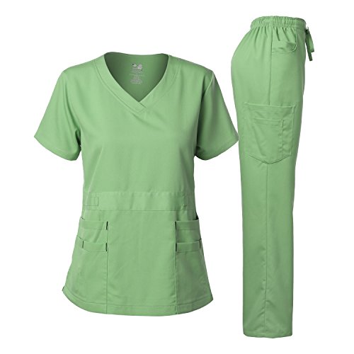 Dagacci Medical Uniform Natural Stretch Premium Damen Scrubs Set Stretch Ultra Soft Top und Hose - Grün - XX-Large Dagacci Medical Uniform Natural Stretch Premium Damen Scrubs Set Stretch Ultra Soft Top und Hose - Grün - XX-Large von Dagacci Medical Uniform
