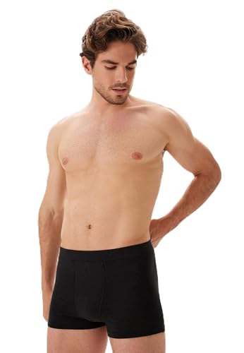 Dagi Men's Black Fashion Knitted Regular Waist Modal Short Leg Boxer, XL von Dagi