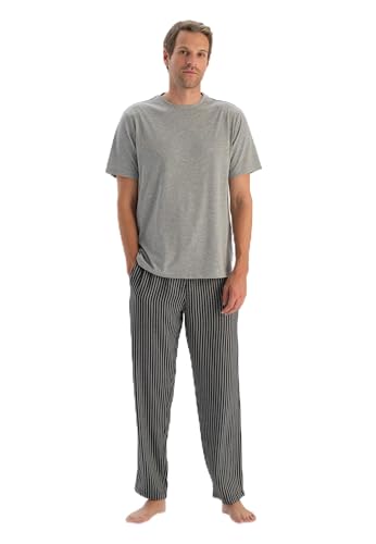 Dagi Men's Blue Striped Viscose Woven Trousers, 2XL von Dagi