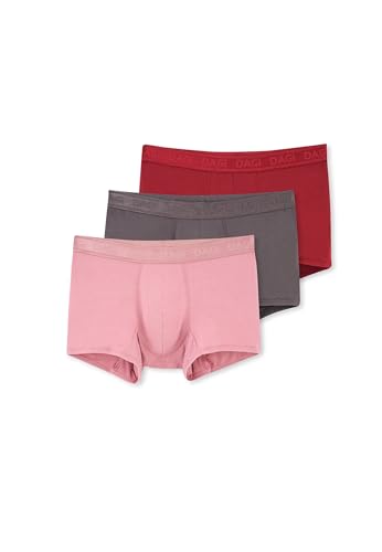 Dagi Men's Gray-Dusty Rose-Plum 3-Pack Plain Micro Modal Boxer, XL von Dagi