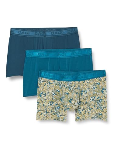 Dagi Men's Green 3 Pack Geometric Regular Waist Boxer, Green,XL von Dagi