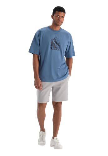 Dagi Men's Grey Knitted Regular Waist Interlock Leg Shorts, S von Dagi