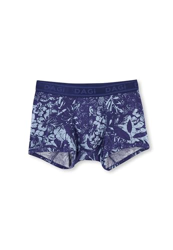 Dagi Men's Indigo Fashion Knitted Regular Waist Micro Modal Short Leg Boxer, S von Dagi