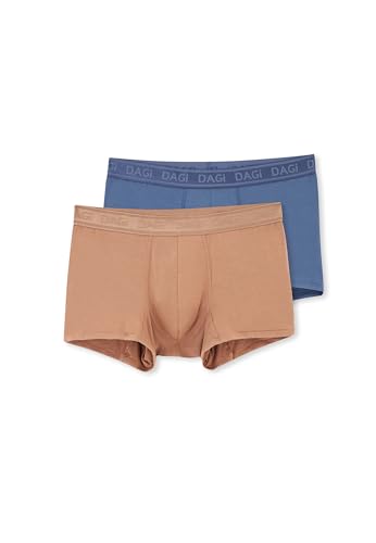 Dagi Men's Light Brown-Navy 2-Pack Plain Micro Modal Boxer, 3XL von Dagi