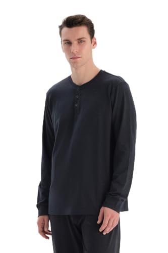 Dagi Men's Navy Long Sleeve Half-Plot Regular Fit Everfresh T-Shirt, Navy,M Dagi Men's Navy Long Sleeve Half-Plot Regular Fit Everfresh T-Shirt, Navy,M von Dagi