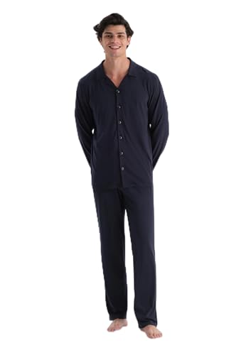 Dagi Men's Navy Modal Jersey Shirt and Pants Pajama Set, XL von Dagi