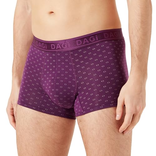 Dagi Men's Purple Fashion Knitted Slim Fit Regular Waist Micro Modal Short Leg Boxer, S von Dagi