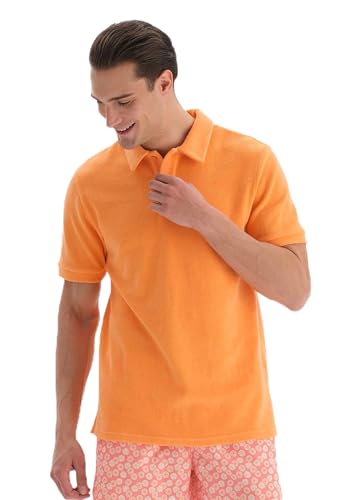 Dagi Men's Short Sleeve, Neck, Basic T Polo Shirt, Salmon, XL von Dagi