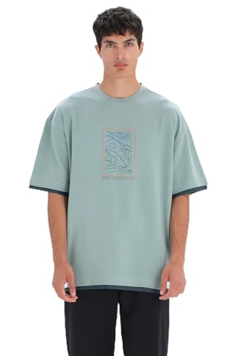 Dagi Men's Short Sleeve Crew Neck View Regular T-Shirt, Mint Green, M Dagi Men's Short Sleeve Crew Neck View Regular T-Shirt, Mint Green, M von Dagi