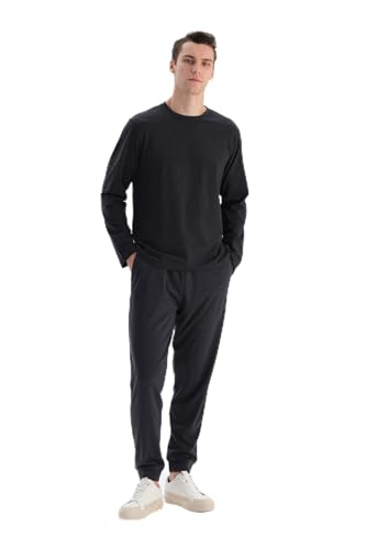 Dagi Men's Smoke Knitted Regular Waist Interlock Long Leg Trousers Tracksuit Bottoms, S von Dagi